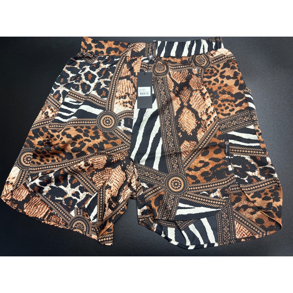 One Teaspoon NWT Rendezvous La Ruby Shorts Brown Animal Print Pull On Medium